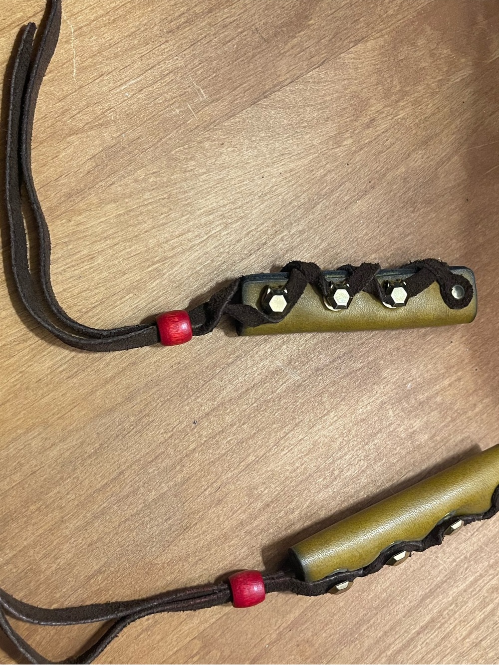 Vintage Brown Leather/ suede Beaded hair bands.